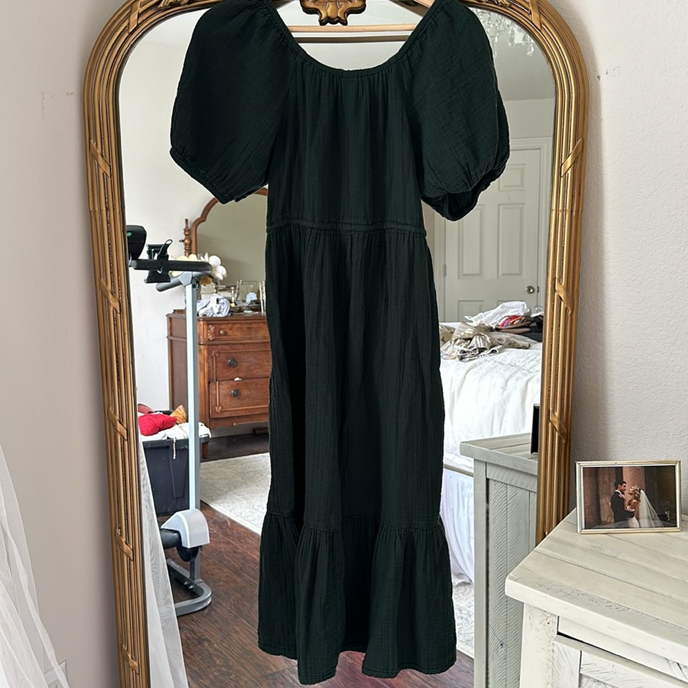 Old Navy size extra small forest green gauze dress - Picture 5 of 5
